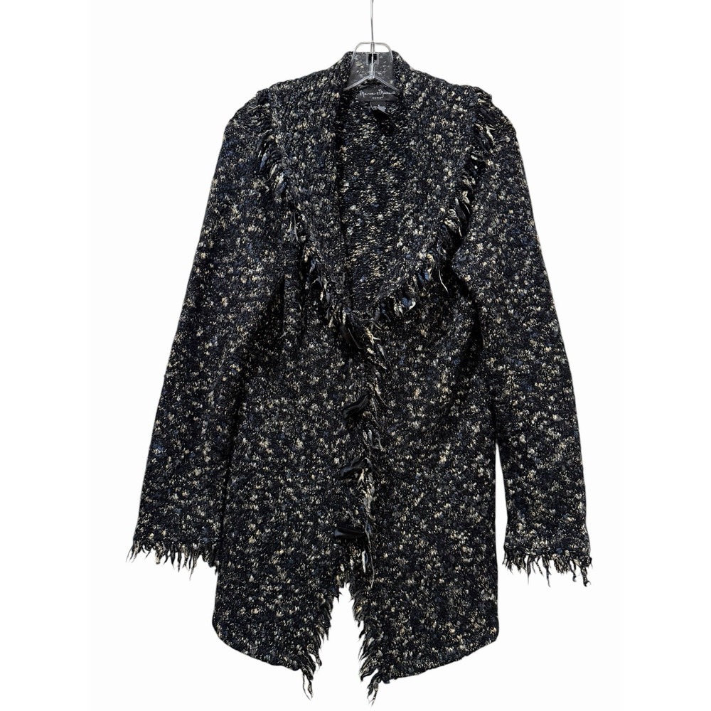 Mercer And Madison XL black Heathered Fringe Cardigan C